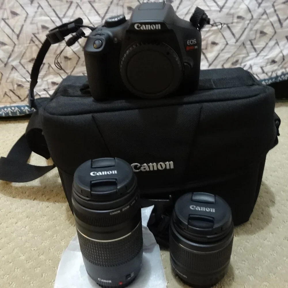 Canon EOS Rebel T6 DSLR Camera Kit (18-55mm + 75-300mm + Bag)